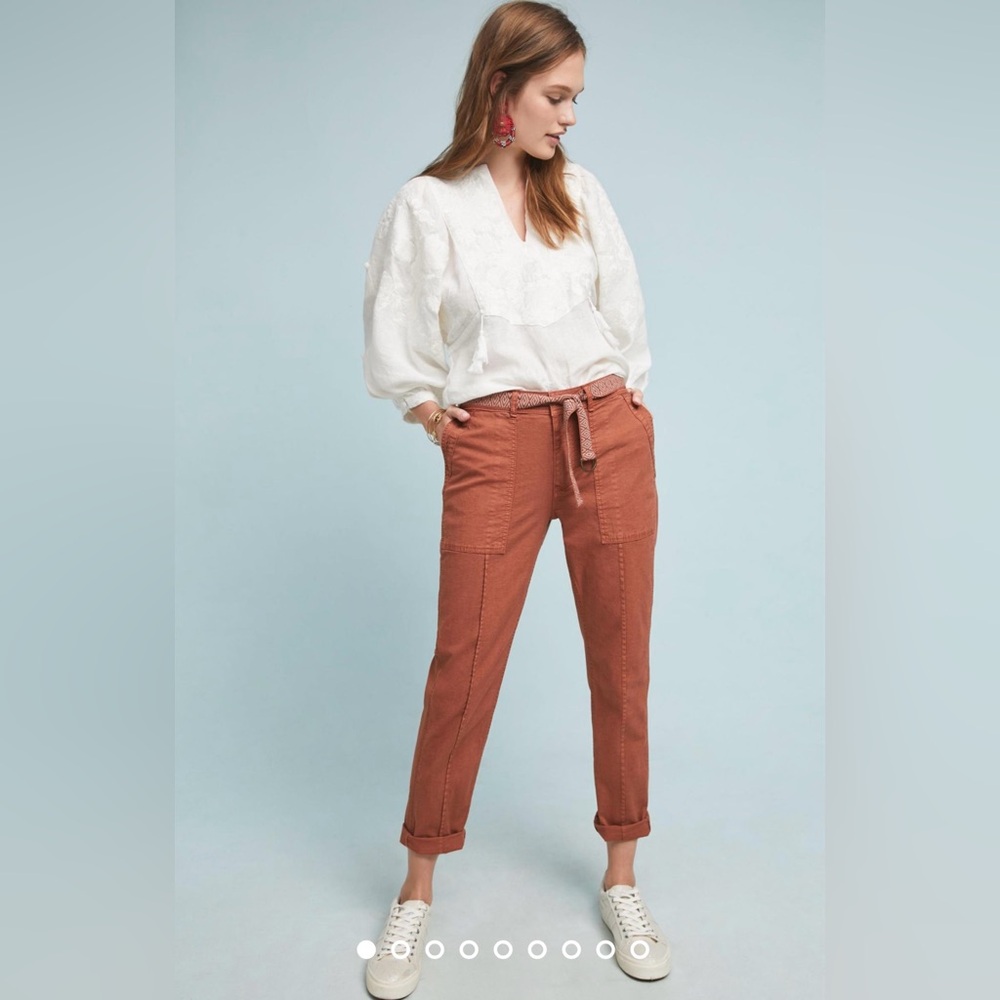 Anthropologieâ Wanderer Utility Pants Cocoa Size 32 Women's Cotton Blend Boho